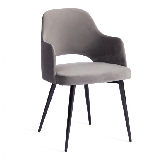 Кресло VALKYRIA 2 (mod. 718) - 2 шт. в упаковке ткань-металл, 55х55х80 см, высота до сиденья 48 см, серый barkhat 26-черный