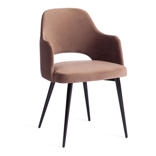 Кресло VALKYRIA 2 (mod. 718) ткань-металл, 55х55х80 см, высота до сиденья 48 см, коричневый barkhat 12-черный