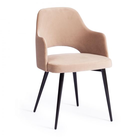 Кресло VALKYRIA 2 (mod. 718) ткань-металл, 55х55х80 см, высота до сиденья 48 см, бежевый barkhat 5-черный