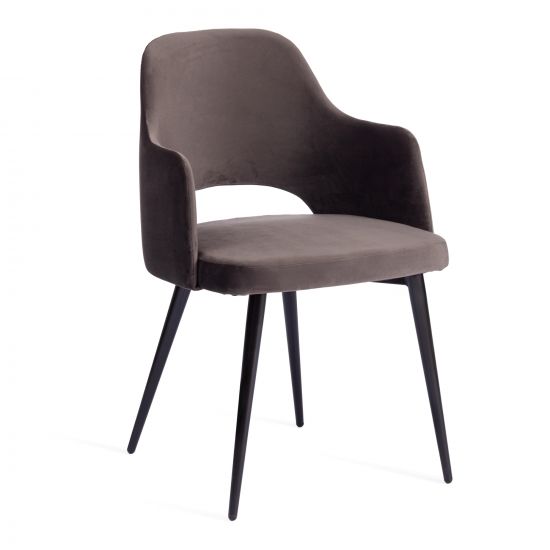 Кресло VALKYRIA 2 (mod. 718) ткань-металл, 55х55х80 см, высота до сиденья 48 см, темно-серый barkhat 14-черный