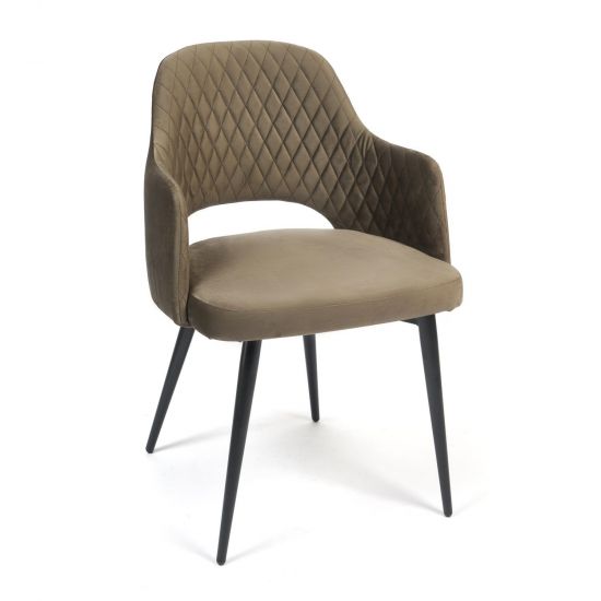 Кресло VALKYRIA (mod. 711) ткань-металл, 55х55х80 см, высота до сиденья 48 см, темно-серый barkhat 14-черный