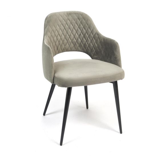 Кресло VALKYRIA (mod. 711) ткань-металл, 55х55х80 см, высота до сиденья 48 см, серый barkhat 26-черный