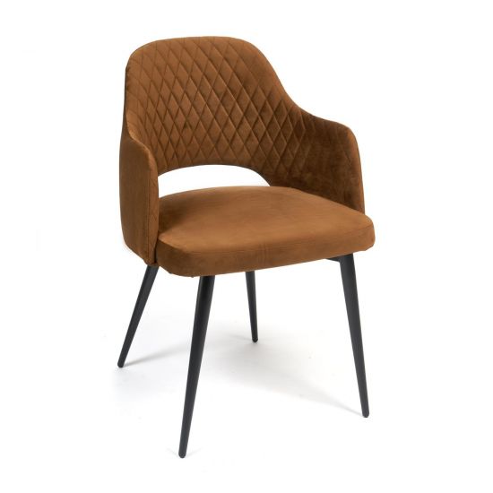 Кресло VALKYRIA (mod. 711) ткань-металл, 55х55х80 см, высота до сиденья 48 см, коричневый barkhat 11-черный