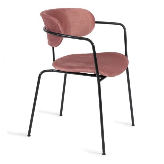 Кресло VAN HALLEN (mod. 2433S) ткань-металл, 54,5х53,5-76 см, высота до сиденья 46 см, коралловый-черный
