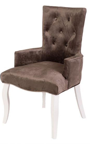 Кресло Виктория (эмаль белая - 15 - коричневый), шт