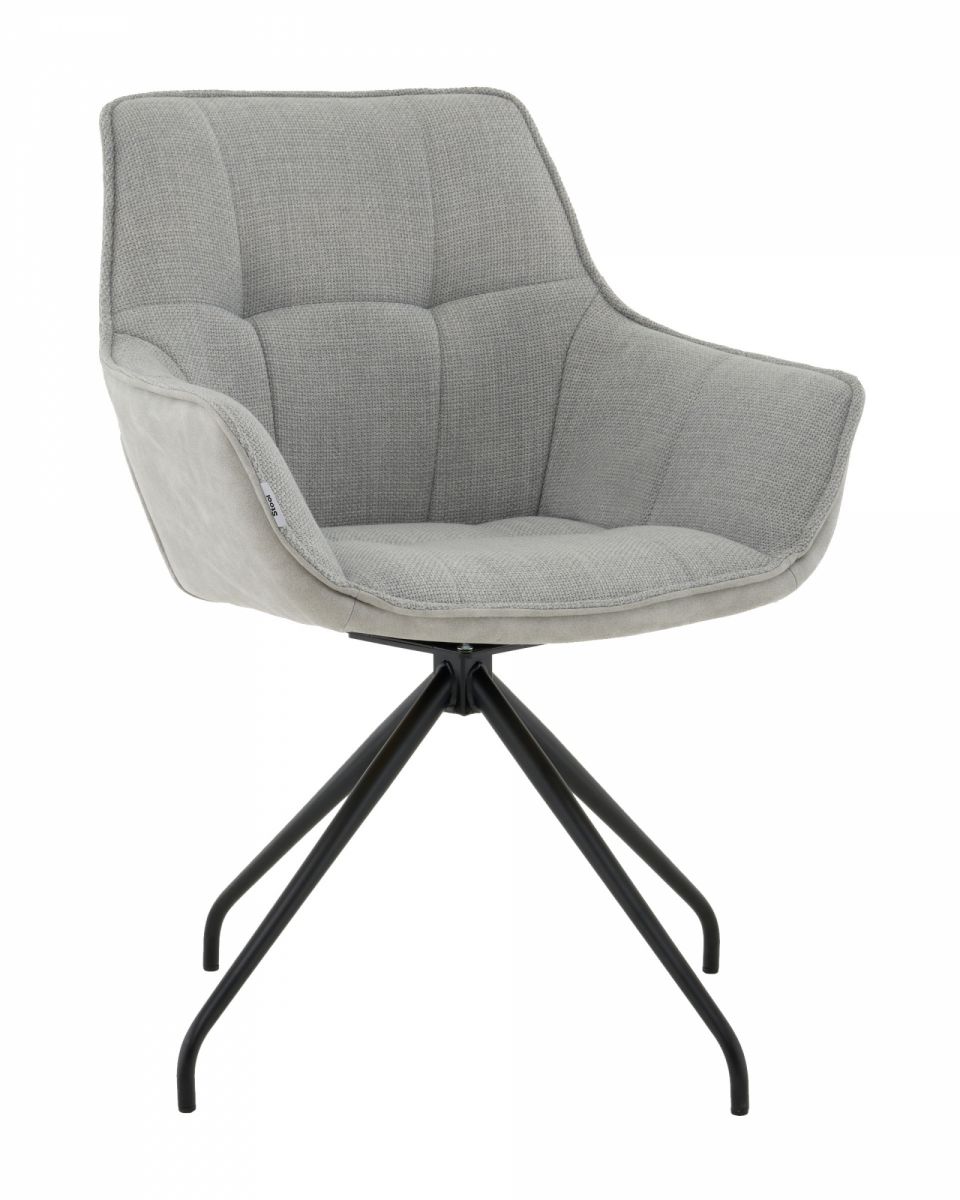 Кресло вращающееся Кимберли рогожка, замша серый