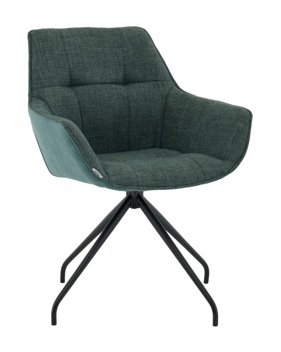 Кресло вращающееся Кимберли рогожка, замша зеленый