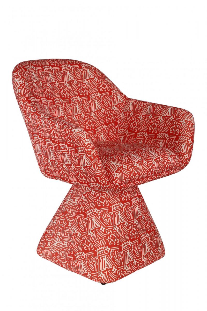 Кресло вращающееся Луи BS1482-RD | 69х73х79 | красный принт