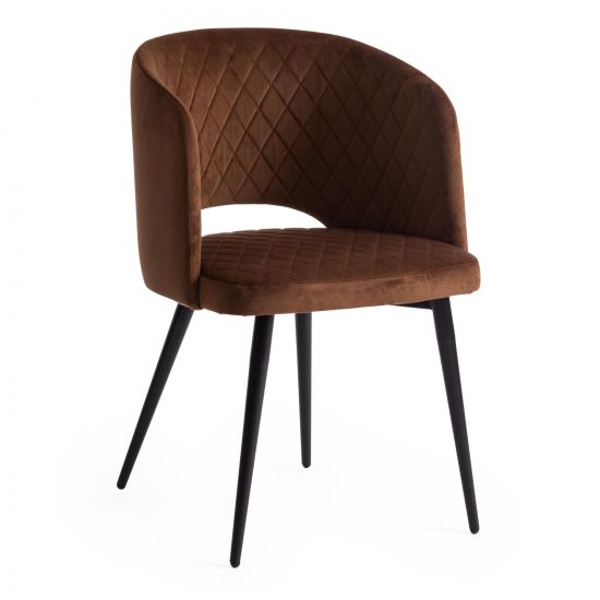 Кресло WIND (mod. 717) - 1 шт. в упаковке ткань-металл, 55х55х80 см, высота до сиденья 48 см, коричневый barkhat 11-черный