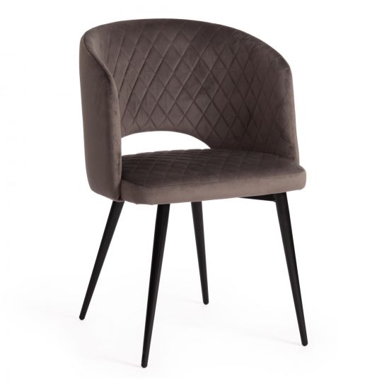Кресло WIND (mod. 717) ткань-металл, 55х55х80 см, высота до сиденья 48 см, темно-серый barkhat 14-черный