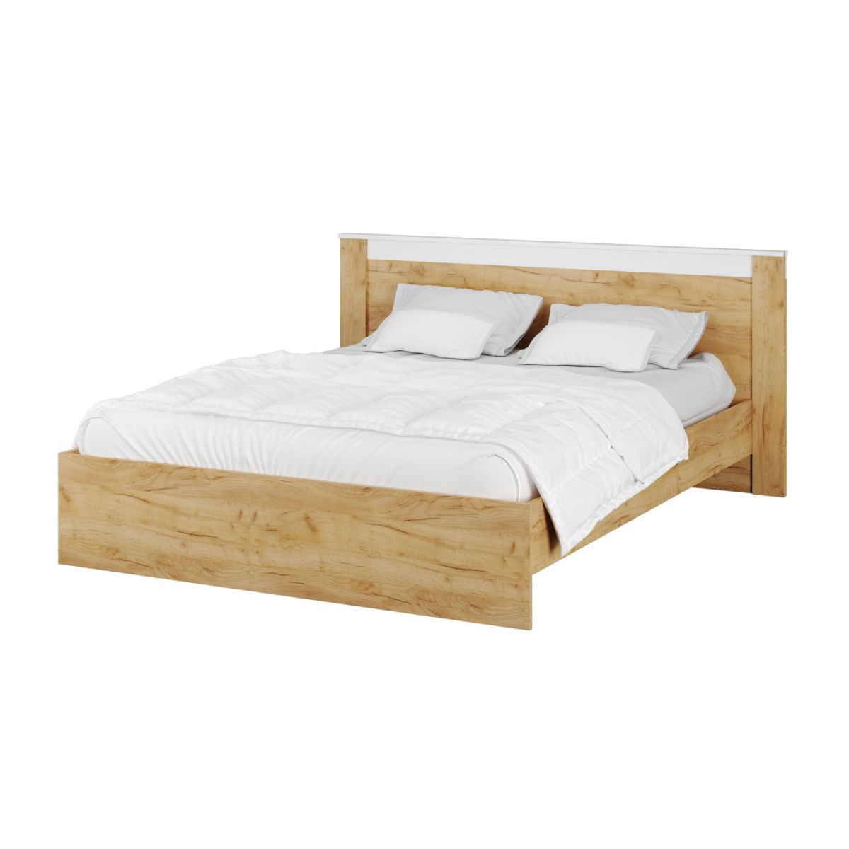 Кровать 1,6 Адель (920х1732х2180) дуб крафт золотой-белый