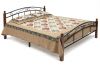 Кровать AT-8077 дерево гевея-металл, 160*200 см (Queen bed), красный дуб-черный - 1