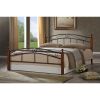 Кровать AT-8077 дерево гевея-металл, 160*200 см (Queen bed), красный дуб-черный - 3