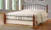 Кровать AT-915 дерево гевея-металл, 160*200 см (Queen bed), красный дуб-черный - 3