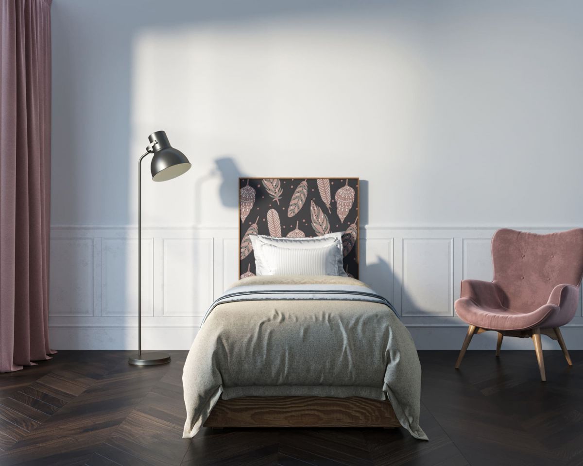 Кровать "Berber" 90 на 200 принт 40 арт BB43-Print_40