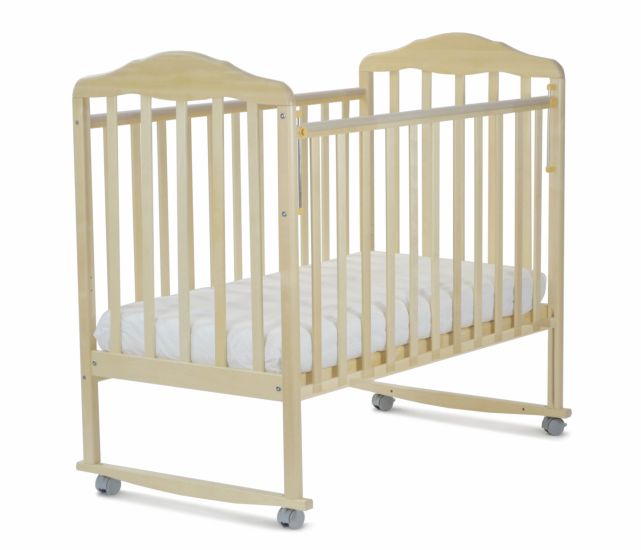 Кровать детская СКВ-1 (опуск.боковина,качалка,колеса) (слоновая кость)