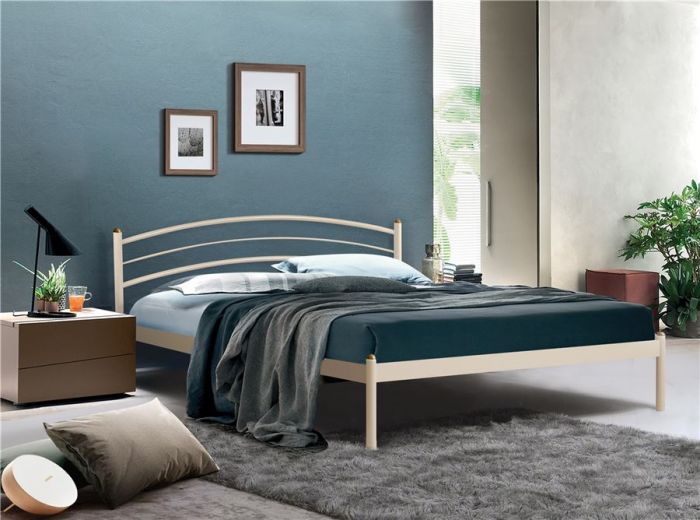 Кровать двуспальная ЭКО+ | 140х200 | металлическое основание | Бежевый