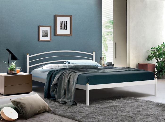 Кровать двуспальная ЭКО+ | 180х200 | металлическое основание | Белый