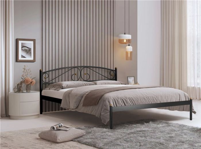Кровать двуспальная Флоренция (140х200-металлическое основание) Черный