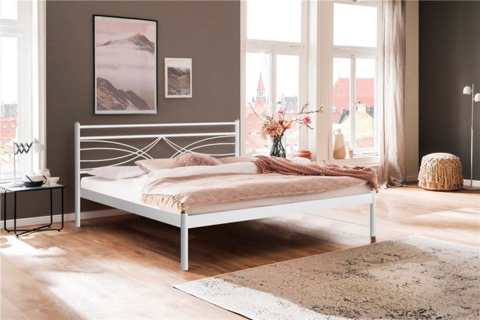 Кровать двуспальная Мираж 160х200 | металлическое основание | Белый |