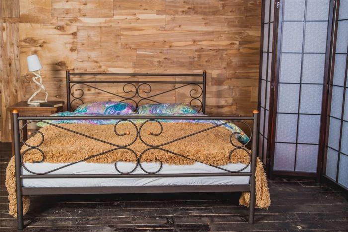 МИШЕЛЬ (160х200) Двуспальная кровать (коричневый бархат), шт
