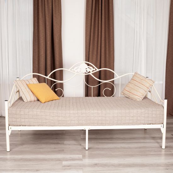 Кровать Federica (mod. AT-881) дерево гевея-металл, 90*200 см (Day bed), Белый (butter white)