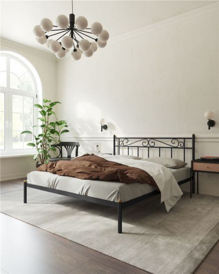 Кровать "Франческа" без изножья (140х200-ноги металл-цвет Черный)