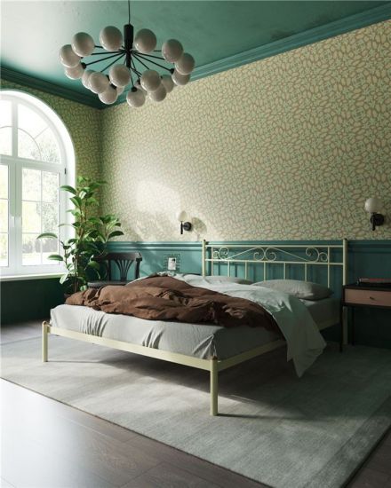 Кровать "Франческа" без изножья | 180х200 | ноги металл | цвет Бежевый |