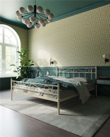 Кровать "Франческа" с изножьем (120х200-ноги металл-цвет Бежевый)