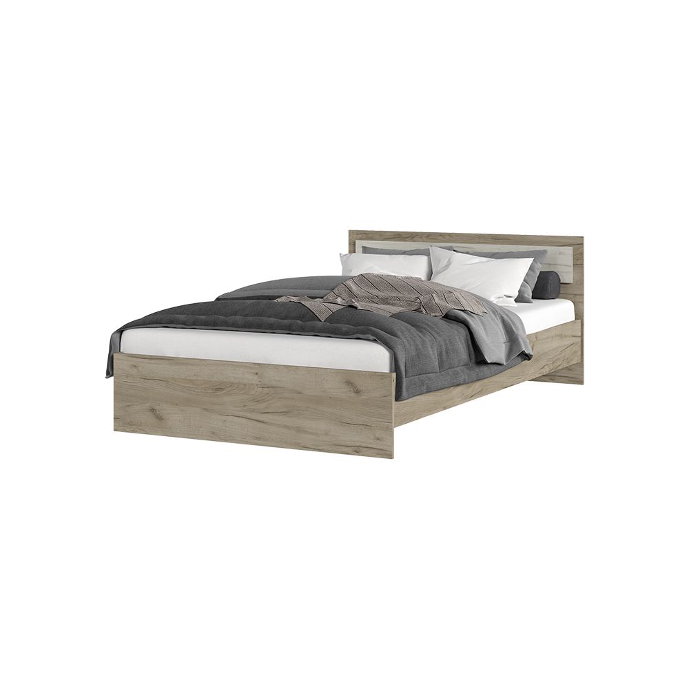 Кровать ГАРМОНИЯ КР 609 (1252х700х2032) дуб крафт белый-дуб крафт серый