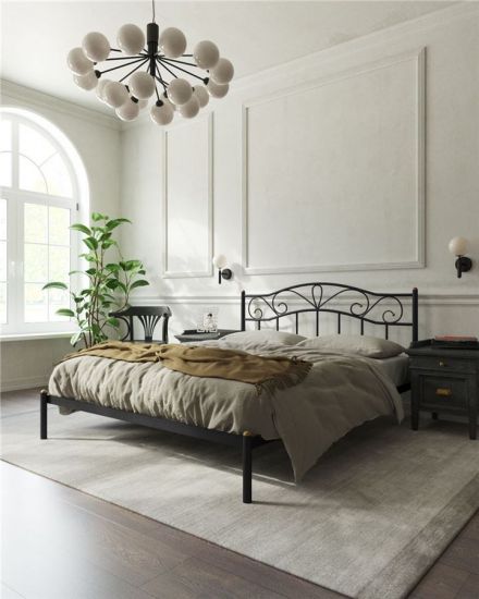 Кровать "Глэдис" без изножья | 180х200 | ноги металл | цвет Черный |