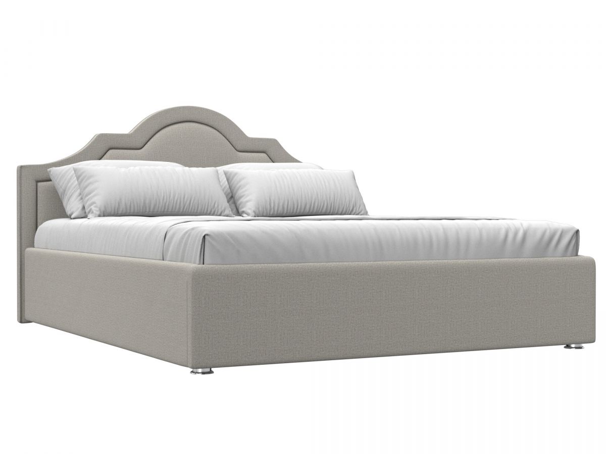 123043 Кровать интерьерная Афина 160 | рогожка | амур бежевый