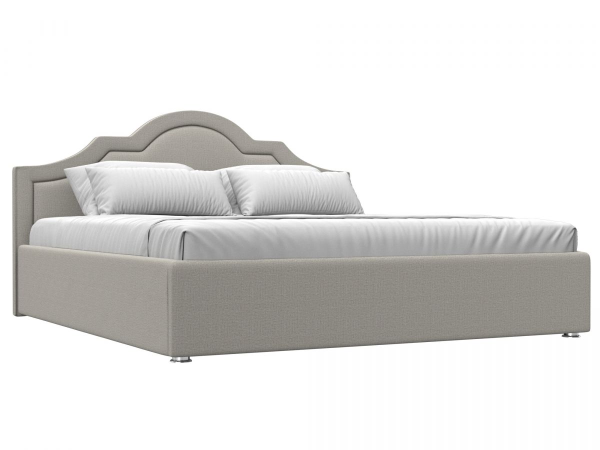 123046 Кровать интерьерная Афина 180 | рогожка | амур бежевый