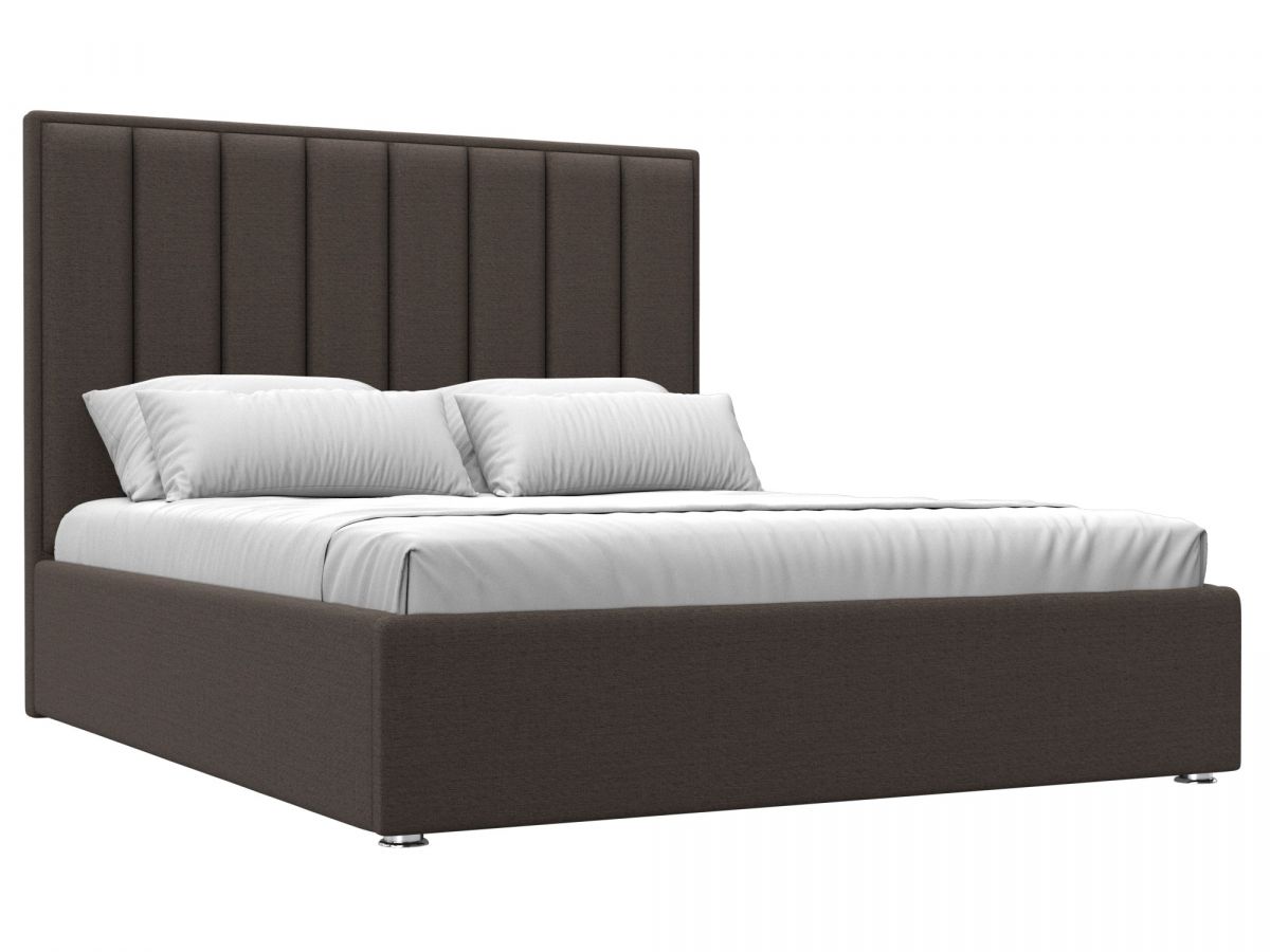 123053 Кровать интерьерная Афродита 160 | рогожка | амур коричневый