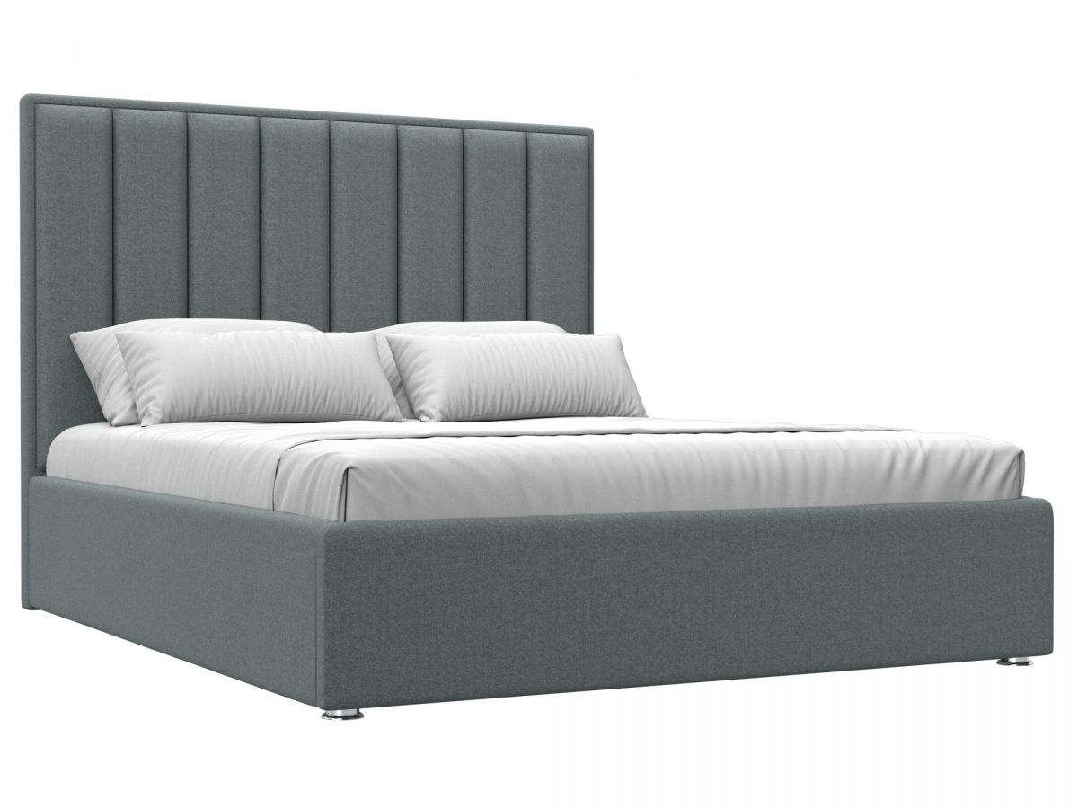 123054 Кровать интерьерная Афродита 160 | рогожка | амур серый