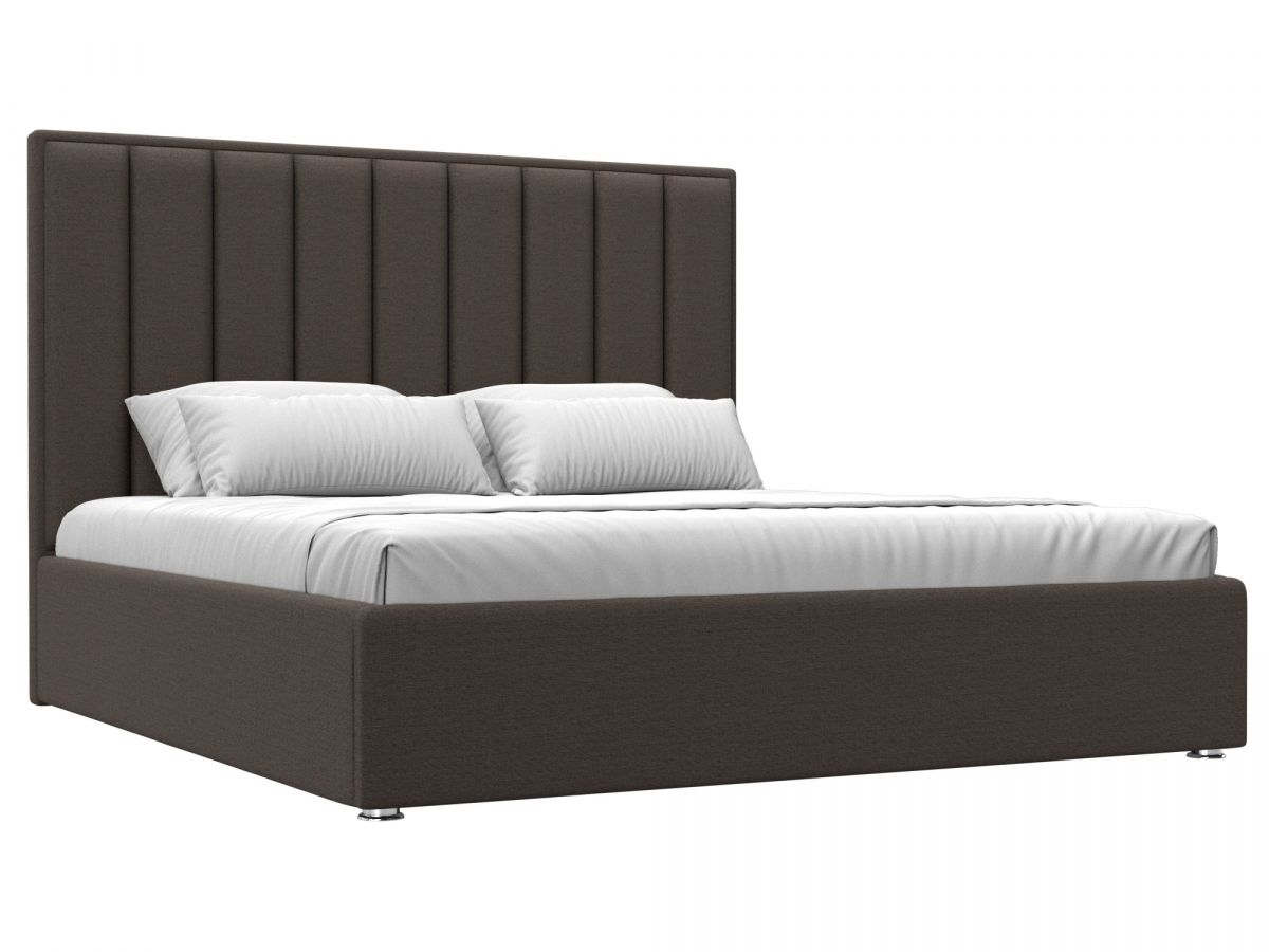 123056 Кровать интерьерная Афродита 180 | рогожка | амур коричневый