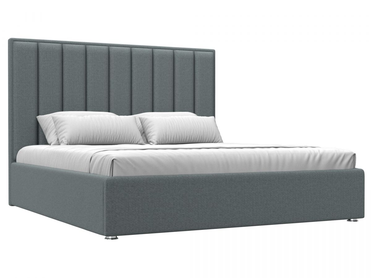 123057 Кровать интерьерная Афродита 180 | рогожка | амур серый