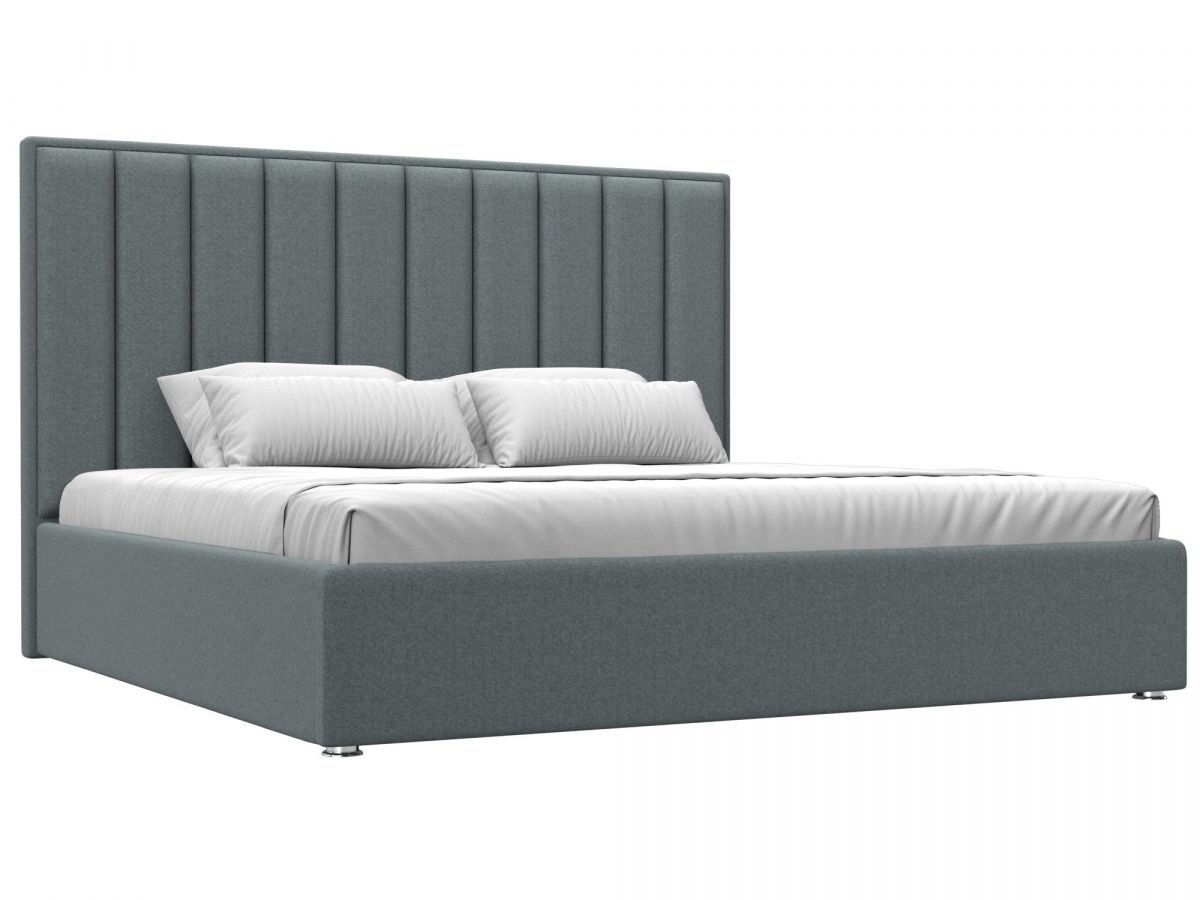 123060 Кровать интерьерная Афродита 200 | рогожка | амур серый