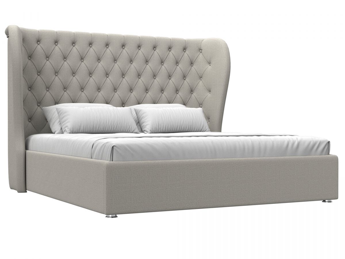 123076 Кровать интерьерная Далия 180 | рогожка | амур бежевый