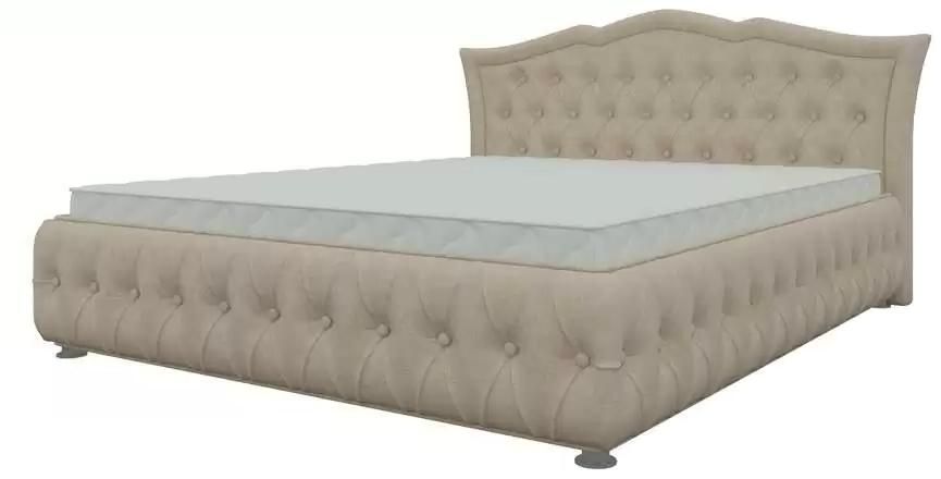 28176 Кровать интерьерная Герда 140 | микровельвет | бежевый