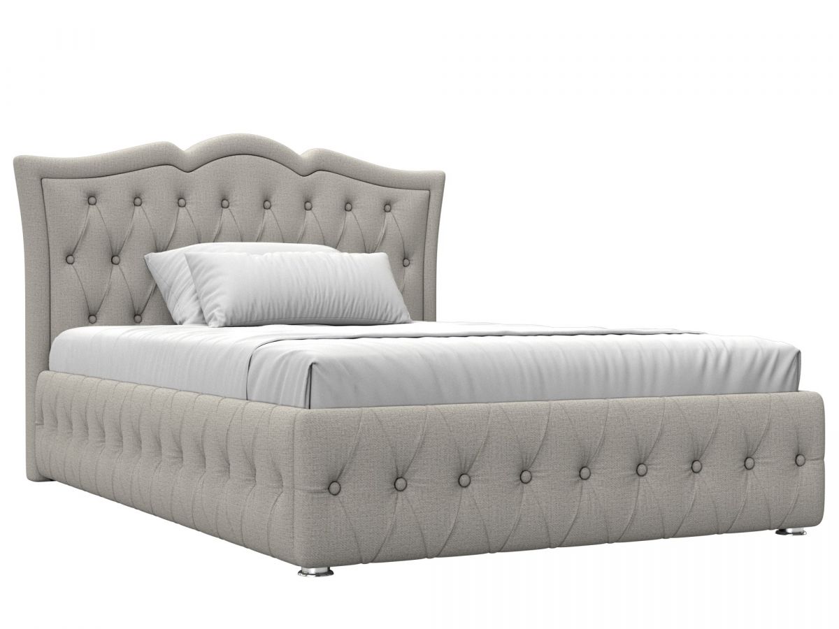 123061 Кровать интерьерная Герда 140 | рогожка | амур бежевый