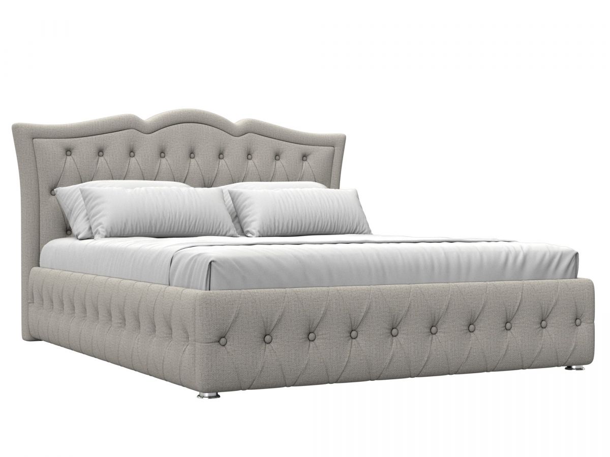 123064 Кровать интерьерная Герда 160 | рогожка | амур бежевый