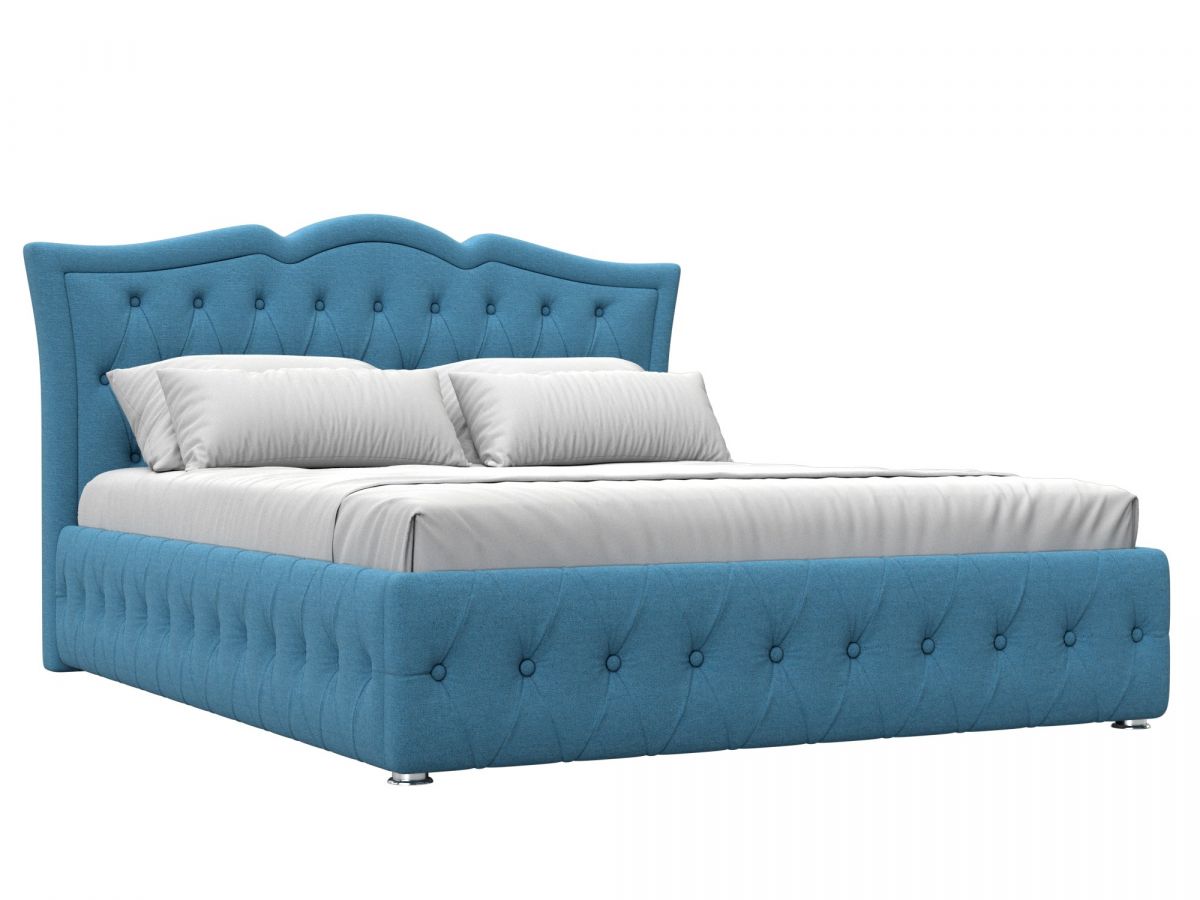 123593 Кровать интерьерная Герда 160 | рогожка | амур голубой