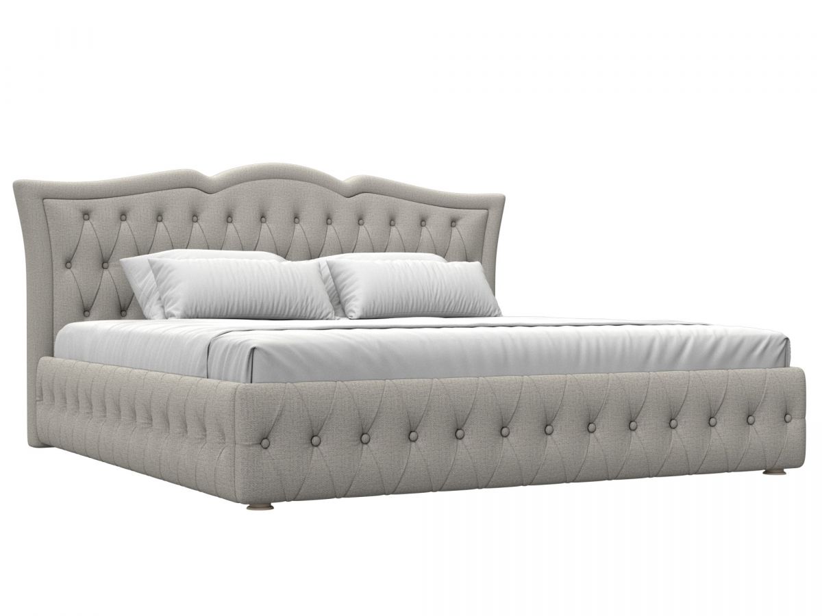 123070 Кровать интерьерная Герда 200 | рогожка | амур бежевый