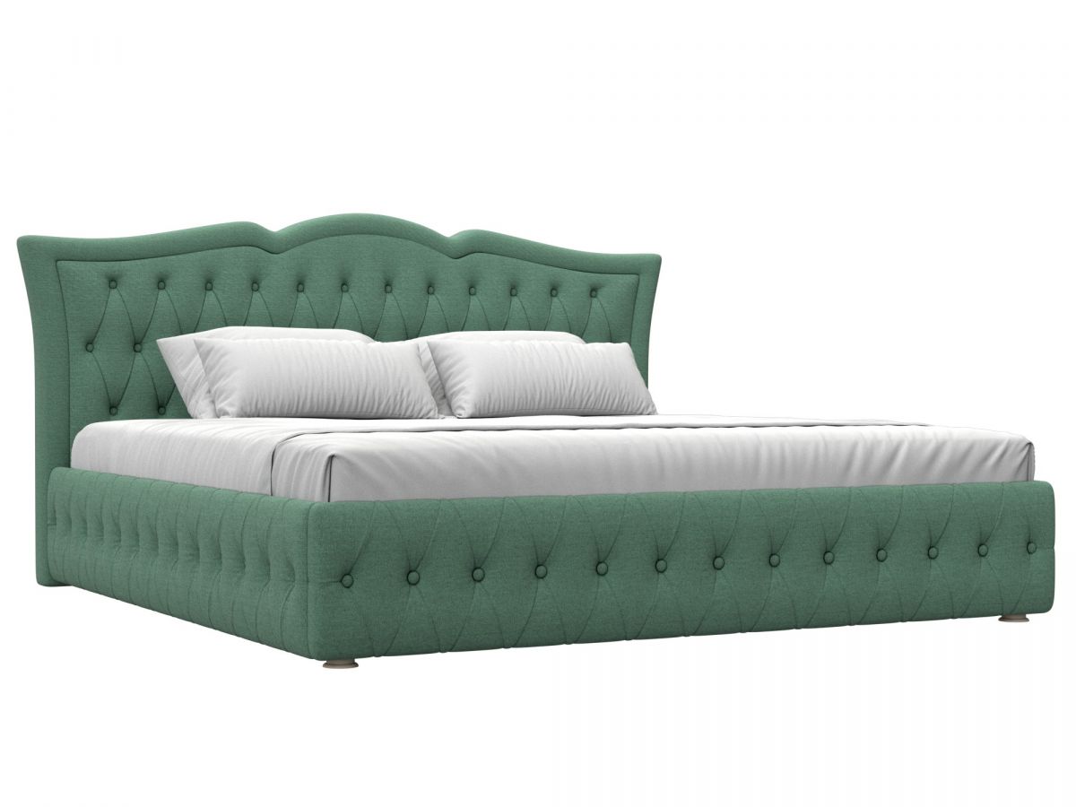 123596 Кровать интерьерная Герда 200 | рогожка | амур зеленый