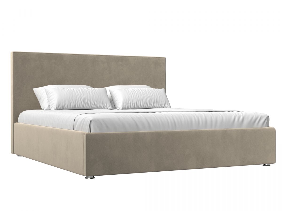 108327 Кровать интерьерная Кариба 180 | микровельвет | бежевый