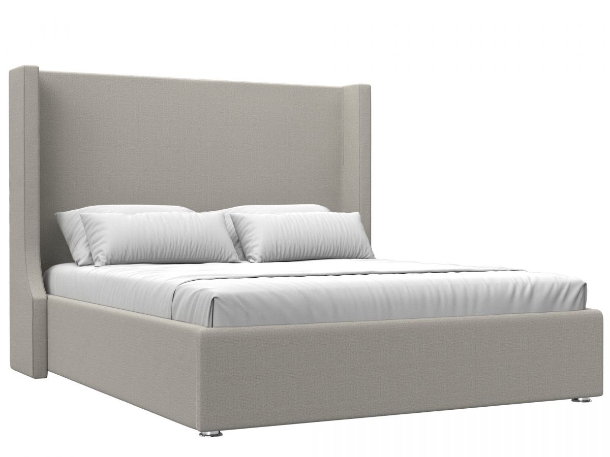 123100 Кровать интерьерная Ларго 160 | рогожка | амур бежевый