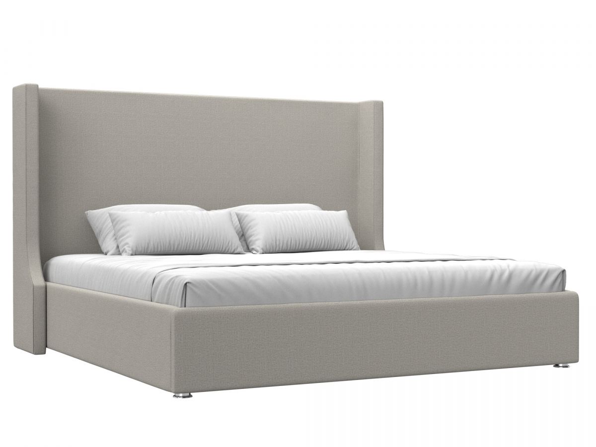 123106 Кровать интерьерная Ларго 200 | рогожка | амур бежевый