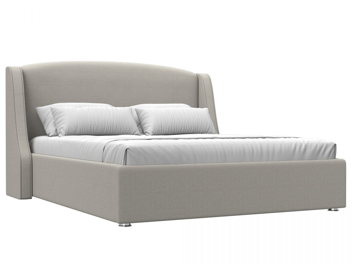 123109 Кровать интерьерная Лотос 160 | рогожка | амур бежевый