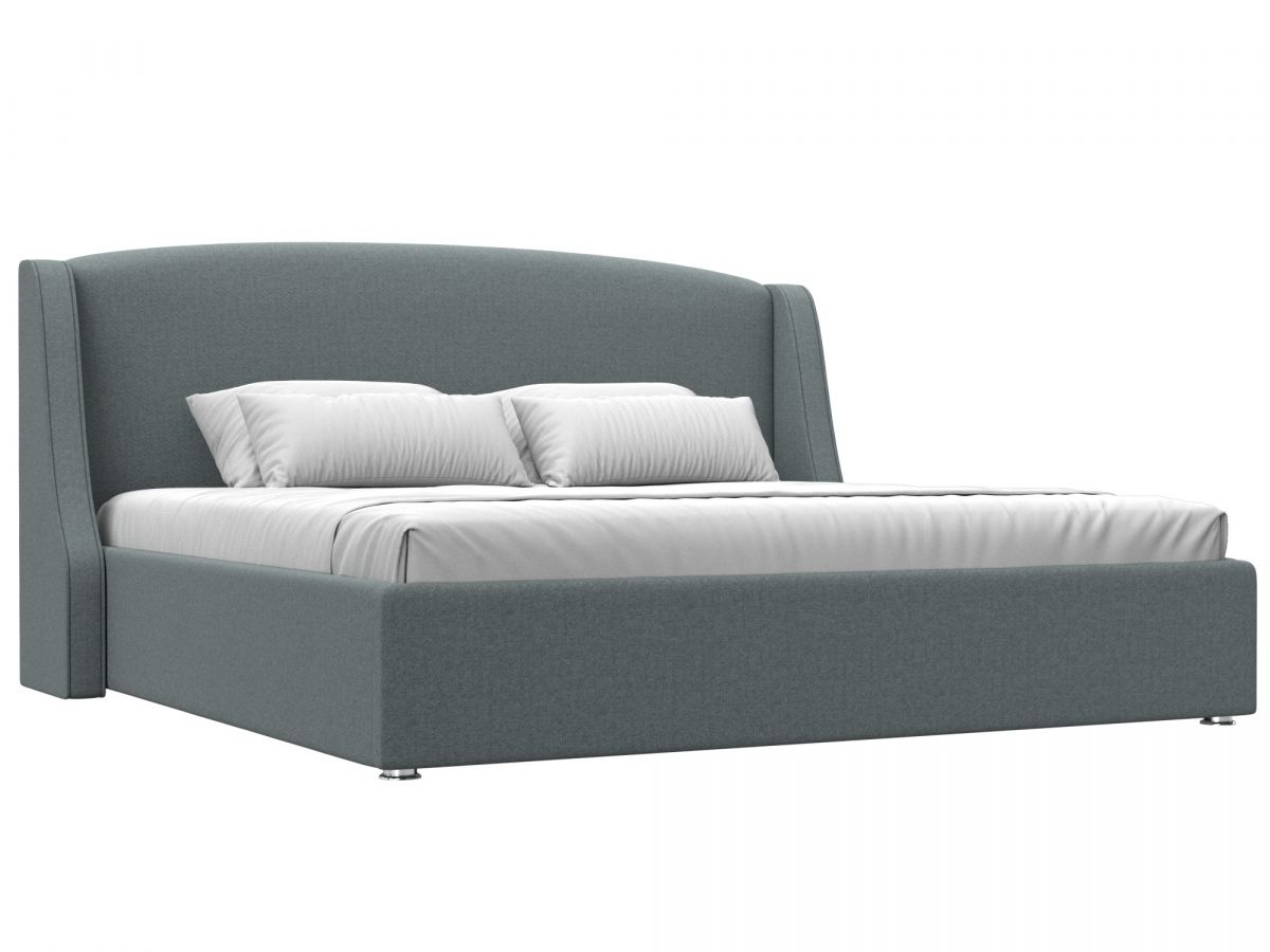 123117 Кровать интерьерная Лотос 200 | рогожка | амур серый